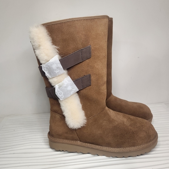 New UGG Aletheia Suede Boot In Chestnut Size US 8 - Picture 1 of 7